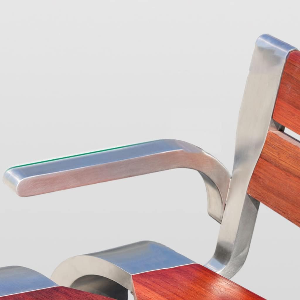 Patio Furniture Bench Outdoor Bench Garden Stainless Steel Park Chair Outdoor Scenic Area Solid Wood Backrest Seat Outdoor Garden Bench Outdoor Bench