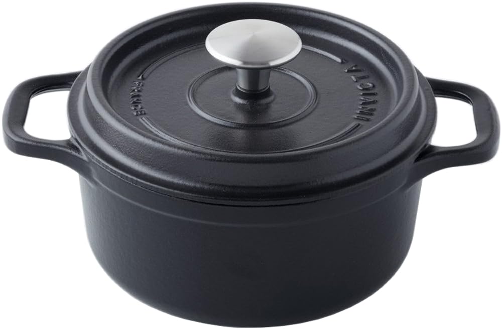 インヴィクタ INVICTA 鋳物ホーロー鍋 20cm IH対応 ラウンド キャセロール フランス製 ブラック PUV402201