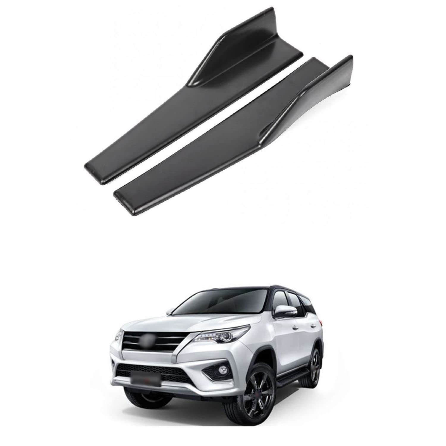 XZRTZ Universal Front Bumper Lip Kit, Car Front Bumper Spoiler Splitter Body Kit Side Skirt Front Bumper Protector Guard Scratch-Resistant fits Compatible with Fortuner