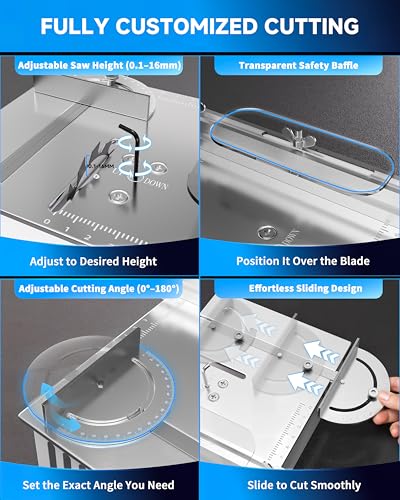 image for MIMYTH Mini Table Saw for Crafts, Multifunctional Portable Table Saws 
