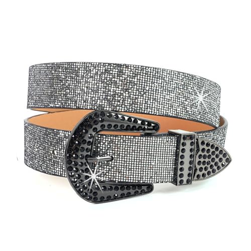 Elegant Rhinestones Belt Adjustable PU Leather Waist Belt Fashion Waistband for Party and Wedding Outfits