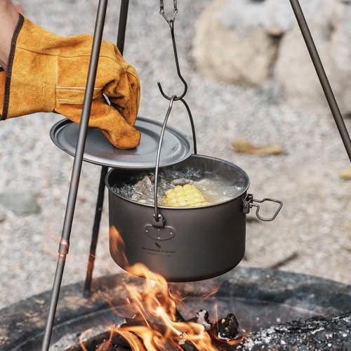 Pot en titane iBasingo pour cuisiner en camping et randonnée - 7