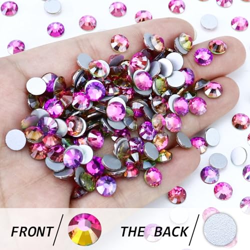 Image of Flatback Crystal Rhinestones Round Gems for Nail Art and Craft Clothes Glue Fix, Gold Rose (1.5-1.7mm) SS4 /1440PCS