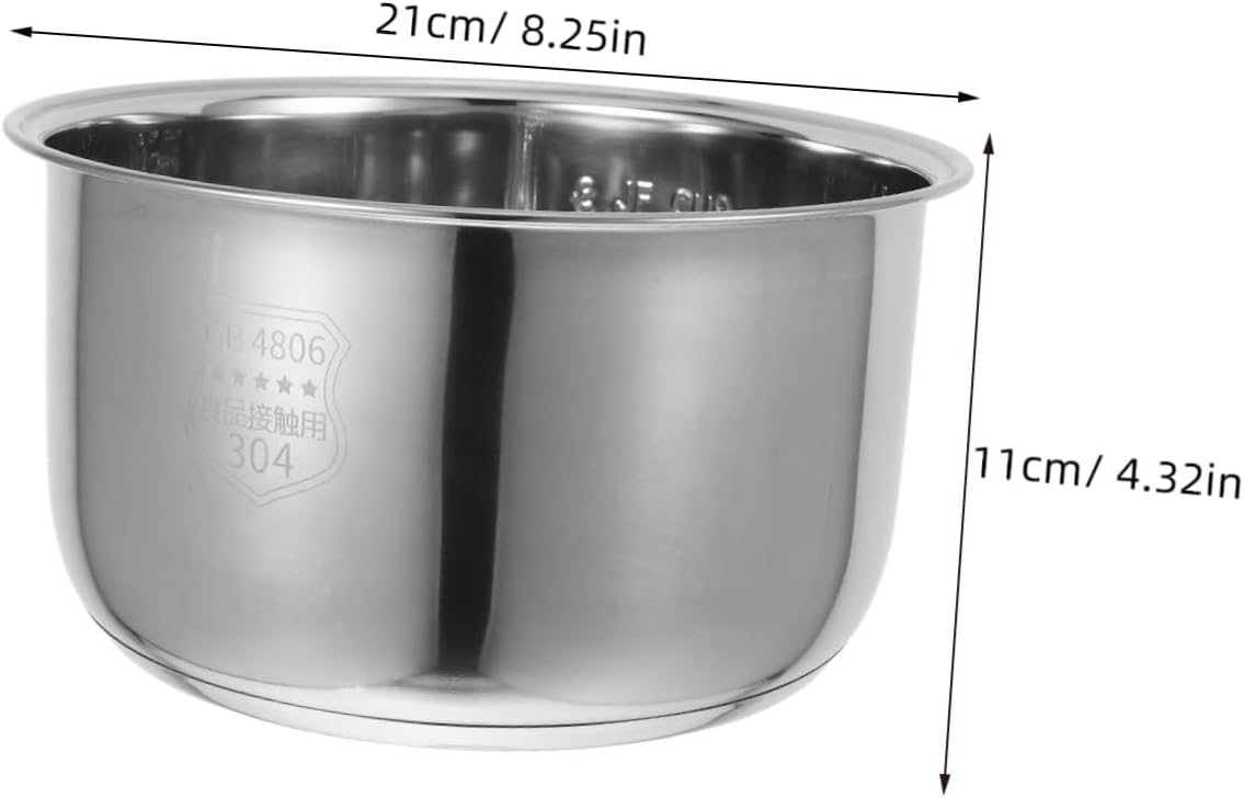 Stainless Steel Inner Pot for Electric Rice Cookers Design with No Coating Easy to Clean and Cooking for Healthier Meals