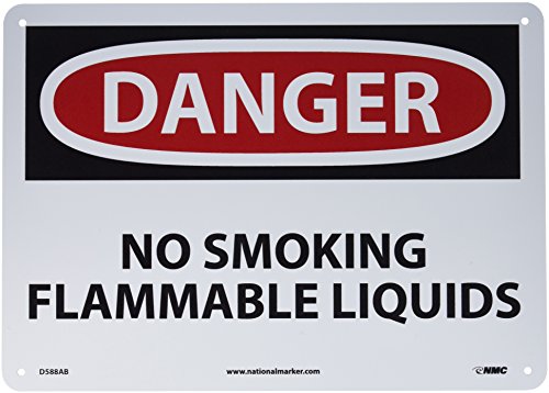 Panneau OSHA Danger No Smoking en aluminium de 35,6 x 25,4 cm