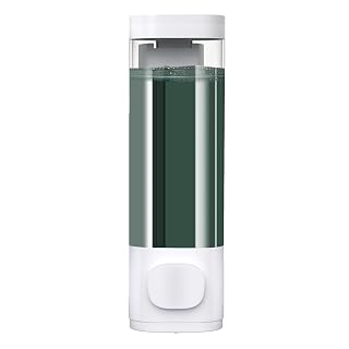 10oz/300ml Single Manual Wall Mounted Soap Dispenser, White | Bathroom Shampoo and Conditioner Dispenser, Clear Plastic Refillable Liquid Lotion Pump Dispenser and Organizer - Amazon product rated Grade A
