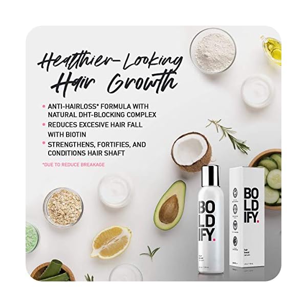 BOLDIFY-3X-Biotin-Hair-Thickening-Serum-Get-Thicker-Hair-Day-One-Natural-3-in-1-Hair-Retention-Leave-In-Conditioner-Plumping-Blow-Out-Treatment-Healthy-Looking-Hair-Growth-8oz Boldify Hair Thickening Serum - Hair Thickening Products for Women - Instant Hair Thickener - Natural 3-in-1 Hair Volumizer for Fine Hair, Leave-In Conditioner, & Plumping Blow Dryer Treatment - 8oz