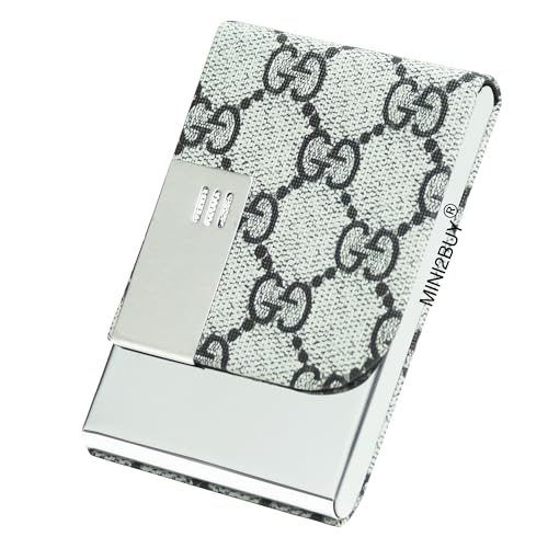 Image of Luxurious Unisex Pocket Card Holder Design 15-20 Business Card and 5-8 Card Debit Credit Ultrathin Stainless Steel 9.5 X 6.5 x 1.2 cm Size RFID Blocking Corporate Gift for Employee (Cream-G)