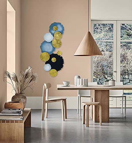 Ivane Metal Wall Art Coastal Decor In Room Centerpiece For Home And Hotel, Hanging Sculpture Decorations In Aesthetic For Entryway, Living Room, Bedroom, Blue, Black And Luxury Gold #TOP3