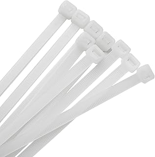 Clear Zip Ties 8 Inch Heavy Duty White 50 lb UV Resistant Cable Wire Wraps for Home Garden Office Garage Travel Craft Outdoor Indoor Use 1000 Pack (8in1000w)