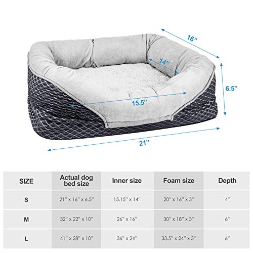 AsFrost Dog Bed, Orthopedic Dog Beds with Removable Washable Cover, Memory Foam Pet Bed for Dogs & Cats, Nonslip Bottom Pet Beds for Sleep (Small - 20" x 16", Grey) - Thumbnail 5