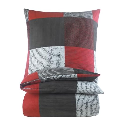 Sleepdown Teddy-Fleece-Bettwäsche-Set, warm, kuschelig, superweich, 135 x 200 cm + 1 Kissenbezug 80 x 80 cm, Grau 5 BaSaTex Feinbiber Winter Bettwäsche warme und kuschelige Bettgarnitur und Kissenbezug 135x200 + 80x80 cm | 100% Baumwolle | Karo - Anthrazit Rot