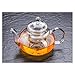 Tetera de cristal con infusor, tetera con colador para té suelto, tetera de té segura en estufa, tetera de vidrio de borosilicato resistente al calor con infusor extraíble (600 ml)