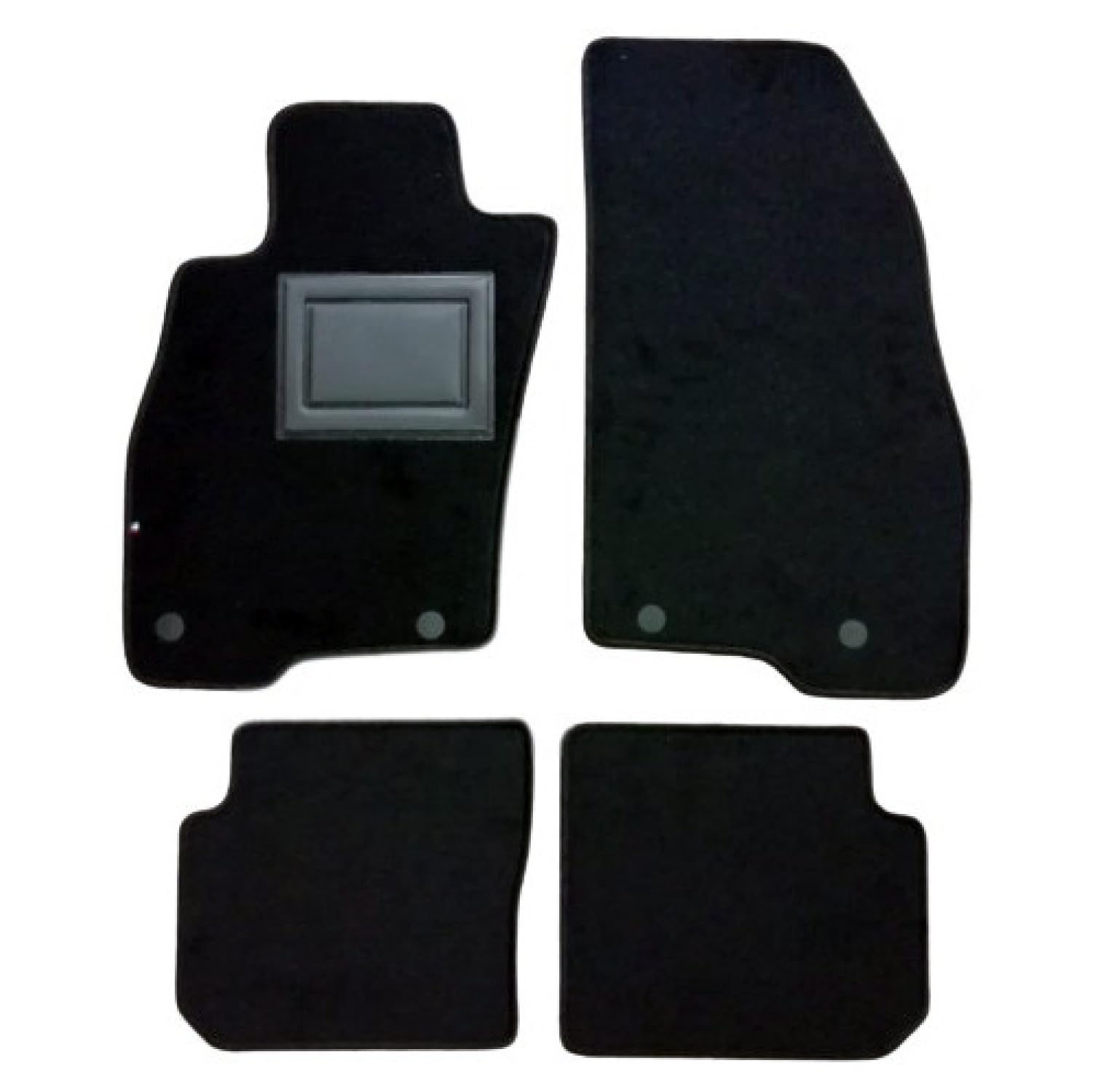 4 Tappetini in Moquette per Fiat Punto dal 2009 al 2015 con 2 bottoni, Fondo Antiscivolo con Battitacco in PVC - Alta Qualità - Made in Italy - OFFICINE MILANO