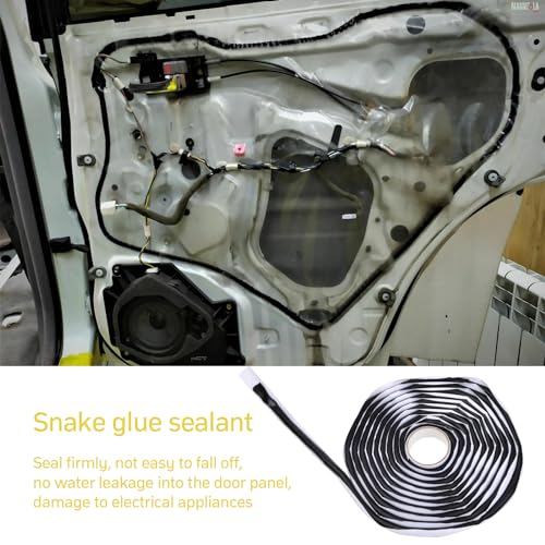 Butylrundschnur Schwarz Selbstklebend Wasserdichtes Reparatur Butylkautschuk Klebeband Wasserdicht für Auto Windschutzscheibe Selbstklebendes, wasserdichtes Dichtungsban, für Auto LKW (4M)