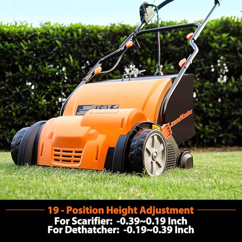Image of LawnMaster 15 inch 13 Amp Dethatcher and Scarifier with 10.5 Gallon Collection Bag-GV1314