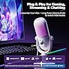 USB Microphone for PC Gaming: Condenser Microphone RGB with Stand Mic - Recording Mic for Computer & Laptop with Quick Mute - Desk Podcast Mic for Podcast & Singing & Streaming & Youtube White #4