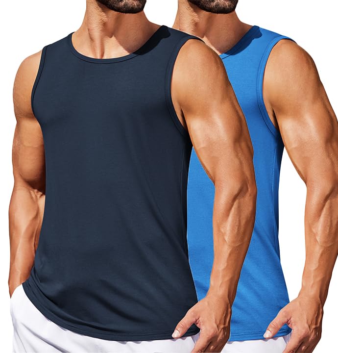 COOFANDY Tank Top Herren 2/3er Pack Ärmelloses Muskelshirt Gym Funktionsshirt Workout Fitness Achselshirts Set