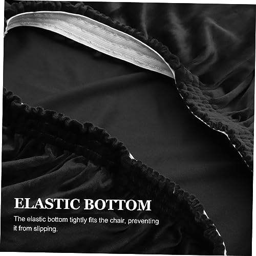 Funda de silla de terciopelo para sala de estar y protector de muebles negro 4