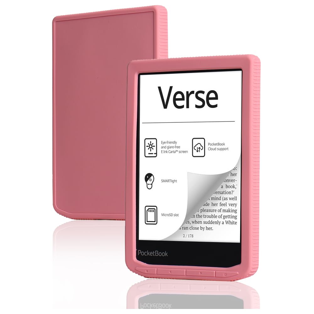 Mingfeng Protective case for e-Book Reader case Used for Pocketbook Verse PB634 Silicone Lightweight 6-inch Pocketbook Verse Pro PB629 Soft Tablet Back Cover Anti Drop (Pink)-picture-17