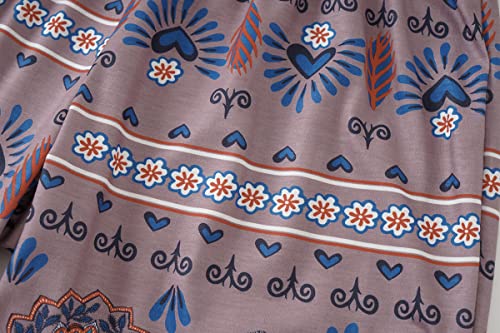 Image of Vozanet Women's V Neck Sexy Pajamas Capri Sets Mexican Style Floral Sleepwear 2PCS Totem Casual Nighty Plus Size M to 5XL