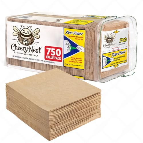 750 Pack Disposable Eco-Friendly Brown Napkins