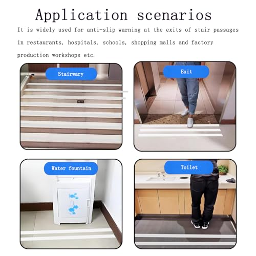 YMWALK Rutschfestes Klebeband, hohe Traktion, rutschfestes Griffband, 5 cm x 5 m, selbstklebend, rutschfest, Terrassenstreifen, wasserdichtes Schleifband für Treppen, Trittstufen, Außen- und