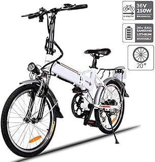 Aceshin 20" Folding Electric Bike 7 Speed E-Bike, 36V Lithium Battery 250W Motor