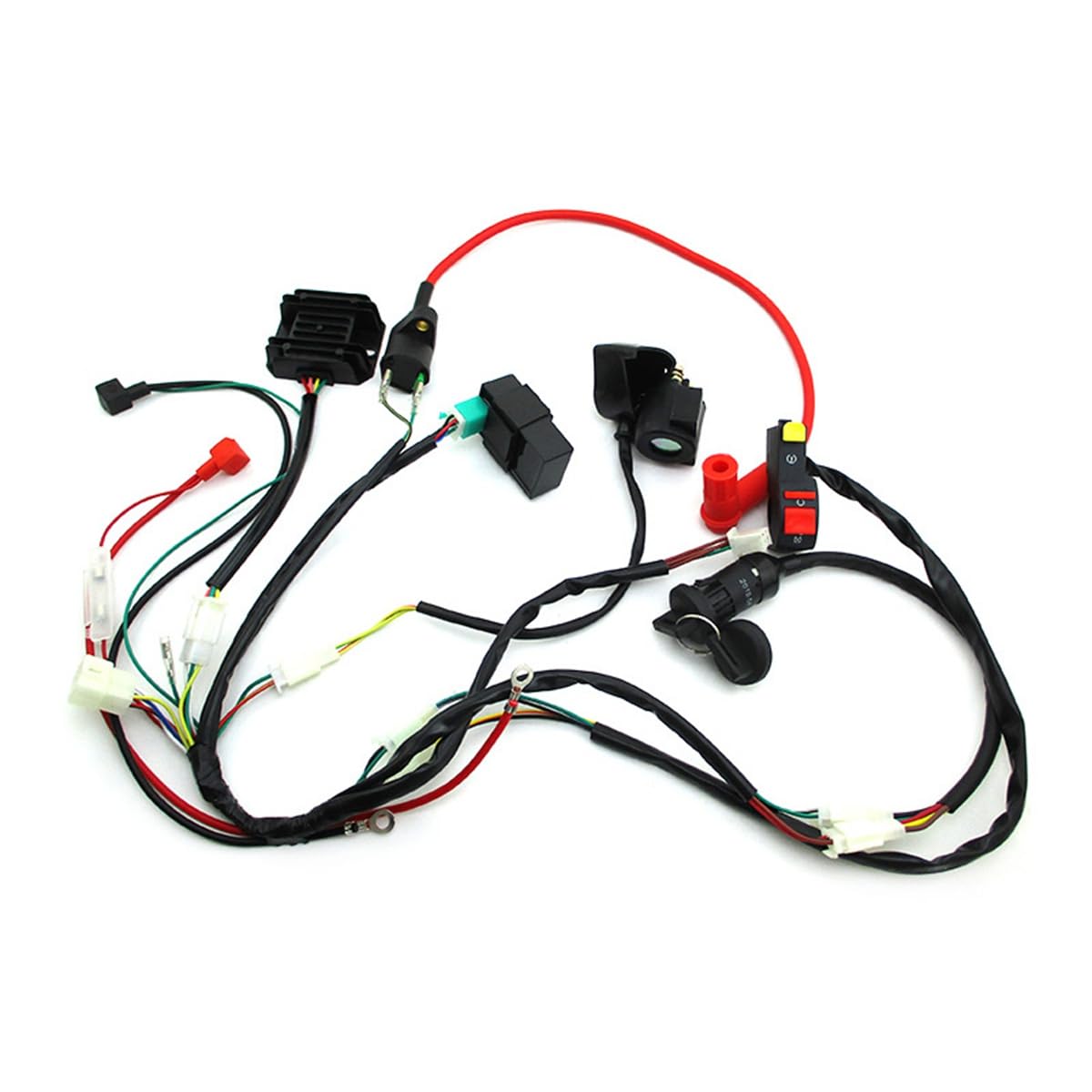 ZS 190cc Wiring Harness Loom Voltage Regulator Rectifier On Off Light Key Switch Kill Starter Ignition Coil Relay CDI Kit for Zongshen 190cc 2 Valve Oil Cooled Electric Start Engine Dirt Bike