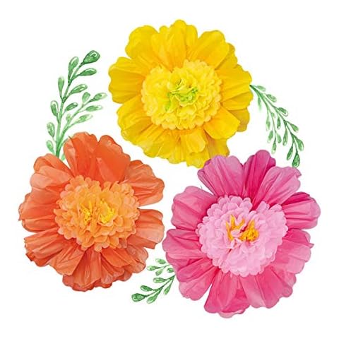 NICROLANDEE 24'' 6 Pack/Set Large Tissue Paper Flowers Handcrafted Giant Paper Flowers for Wedding Backdrop Archway Decoration, Birthday, Baby Shower, Nursery Wall, Fiesta or Mexican Party Cover