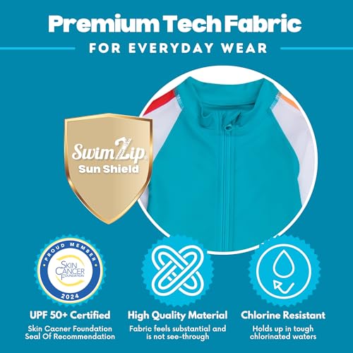 Image of SwimZip Boys' Long Sleeve Rash Guard & Swim Shorts Set - UPF 50+ Sun Protection