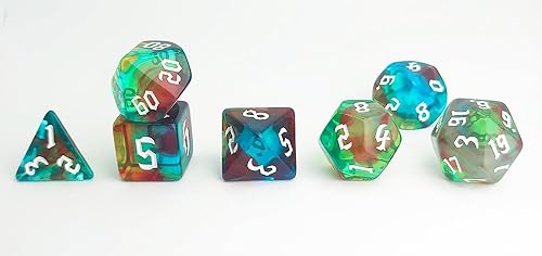 Miniatura 4 de Green Venom - Juego de 7 dados poliédricos para DND, accesorios COC, mazmorras y dragones, juegos de rol, MTG, TTRPGs, dados del sistema D20 (verde