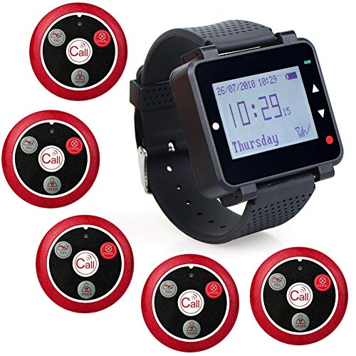 Retekess Fastfood System Calling System Kellner Appel 5 T117 Bouton d'émetteur Client avec 1 T128 Chanteur de Cave dans Le Restaurant