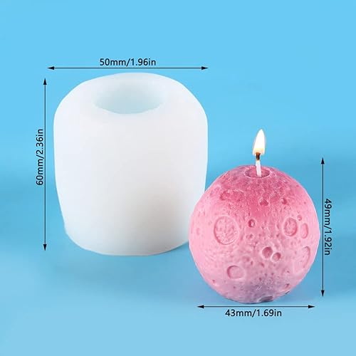 Miniatura 2 de Cestony Moldes de silicona para velas en forma de luna para hacer velas de resina para aromaterapia, velas de cera y jabón, muestras de flores,