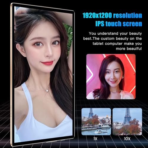 Image of Gaming Tablet Tablet Portable 2.4G 5GWiFi 8GB RAM 256GB ROM 1920x1200 5MP 13MP Octa Core 5800mAh Rechargeable Golden Tablet 100 to 240V Portable Tablet 10.1in Tablet 8GB RAM (US Plug) gaming pc