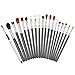 Logiverl 19 Pieces Eyeshadow Brush Set Included Eyeshadow Eyebrow Brush with Wooden Handle and Black Case (Black)……