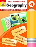 Evan-Moor Skill Sharpeners: Geography, Grade 4 Activity Book - Supplemental At-Home Resource Geography Skills Workbook