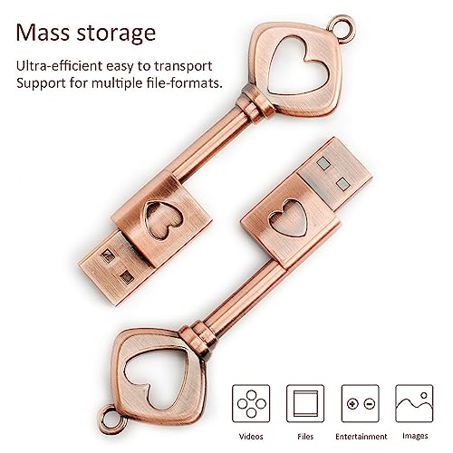Image of LEIZHAN Flash Drive 64GB USB Flash Drive metal key of love key chain high speed usb 2.0 pen drive memory stick Tablet u disk pendrive