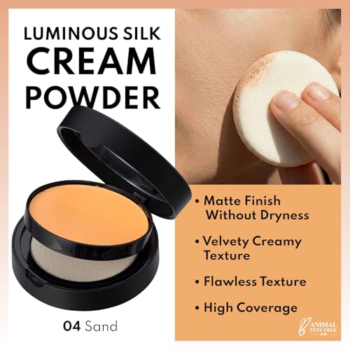 Image of Note Cosmetique Luminous Silk Compact Powder - Medium Buildable Coverage - Weightless Setting Powder Foundation - 04 Sand - 0.4 oz