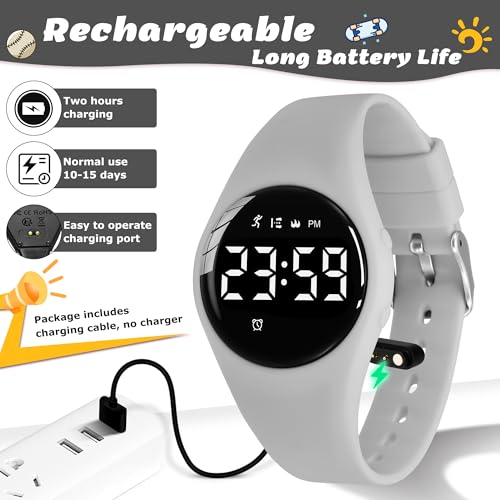 Image of Kids Watches for Girls Boys Digital Sport Watch with Step Counter Pedometer Vibration Alarm Clock, No App Waterproof Fitness Tracker Kids Watch Boys Girls Teens Students Ages 5-16