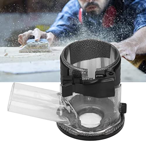 Trimming Machine Base, Aluminum Alloy Plunge Router Base with Dust Collection Cover, Transparent Woodworking Slotting Machine Dust Cover Wood Milling Base for Trimming Milling Grooving Carving - Image 2
