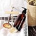 Two Amber Glass Bottle Bottles with Plastic Pump. Eco-friendly 8oz 8 oz Refillable Bottle for Cooking Sauces,Essential Oils,Lotions,Organic Beauty Products(Two Chalkboard Labels free)