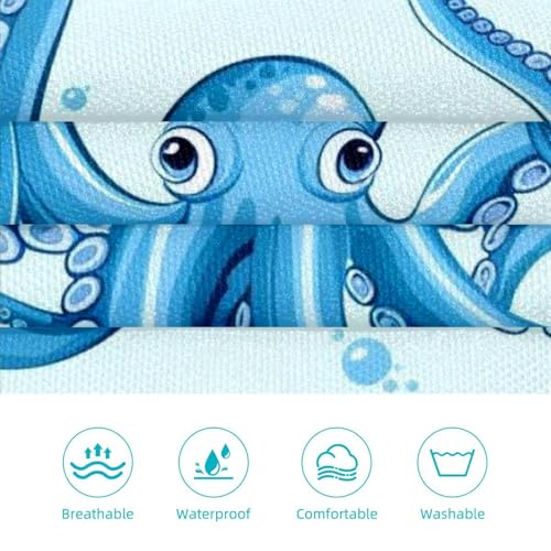 Tablier de cuisine pieuvre bleu lot de 2 avec poches
