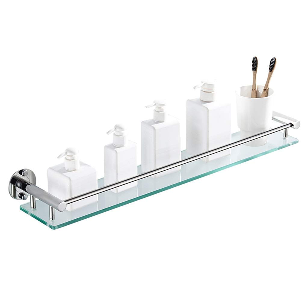 Estantería de acero inoxidable para baño, estante de cristal templado de 8 mm, rectangular, montado en la pared, cesta de almacenamiento para ducha