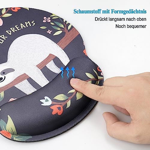 AOKSUNOVA Tappetino per mouse ergonomico con cuscino in gel con poggiapolsi, motivo tappetino per mouse con poggiapolsi