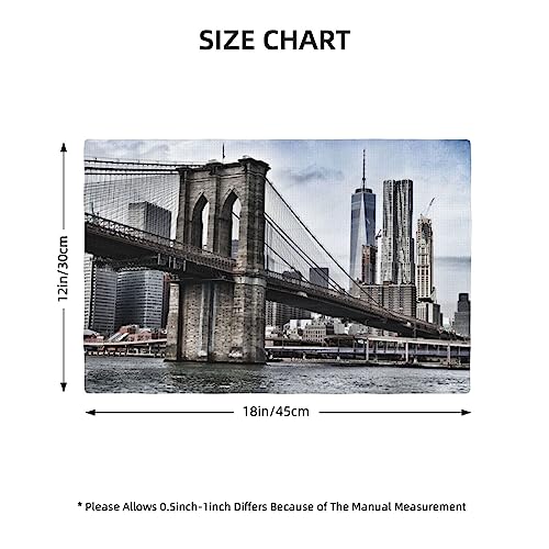 Set de table antidérapant Brooklyn Bridge en lin pour cuisine