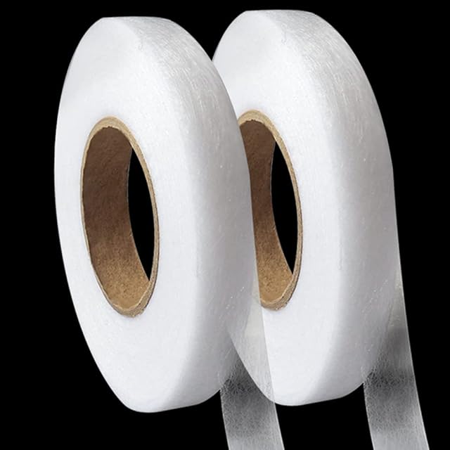 Thboxes 140 Yards Wonder Web Hemming Tapes, 20mm Width Iron On Hem Tape, Adhesive Fabric Fusing Iron-on Tape for Clothes Jeans Pants Collars Curtains Bonding(White, 2 Rolls)