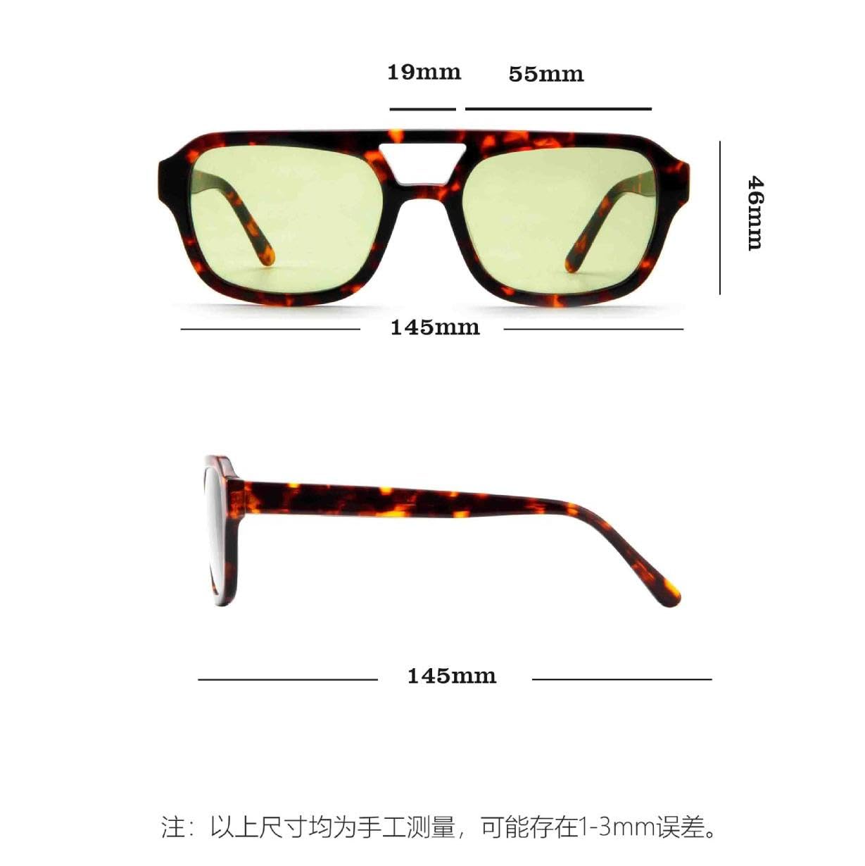 Occhiali Da Sole Occhiali Da Sole Alla Moda In Materiale A Doppia Asta Per Uomo E Donna,Non Polarizzati,Di Colore Chiaro