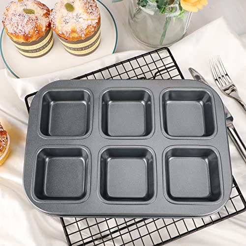 Buy Square Brownie Pan, Beasea Nonstick 6 Cavity Muffin Pan Brownie