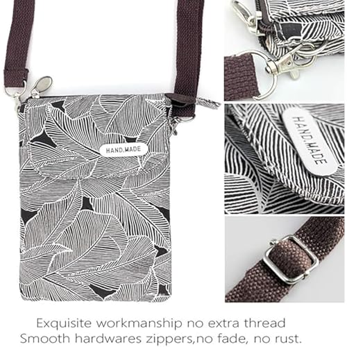 Women's Small Canvas Crossbody Bag - Cell Phone Wallet with Shoulder Strap4
